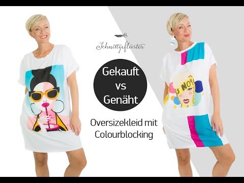 Oversizekleid in Colourblocking nähen / Gekauft vs Genäht