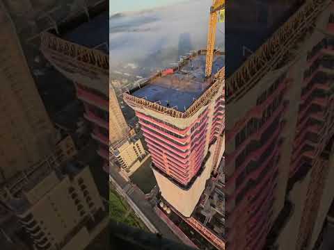 🚧 GIRO 360° NA PONTA DA LANÇA DA GRUA | Vista Espetacular de Barra Velha – SC #construção #gruas