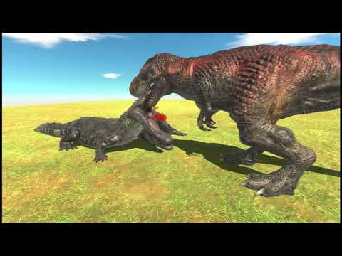 Death Run Death Match Dinosaur Trex vs Jumbo Crocodile ARBS 1000 Animal Revolt Battle Simulator