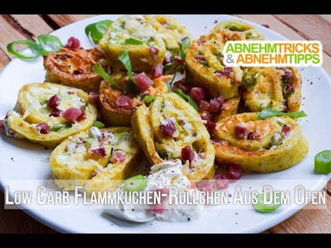 Low Carb Flammkuchen-Röllchen Rezept / Kochvideo