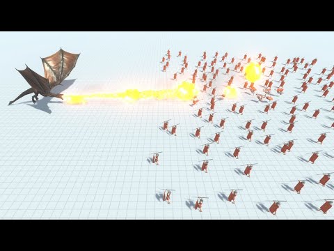Dragon vs 200 Ancient Human Army ARBS Animal Revolt Battle Simulator
