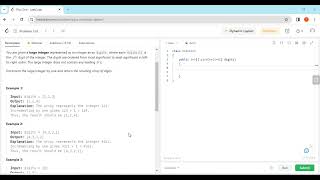 YouTube video '66. Plus One | Leetcode | Math based | Fundamentals'