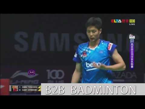 Badminton 2017 Purple League   Chou Tien Chen vs Ajay Jayaram   Quarter Final
