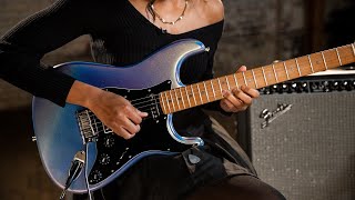 Video thumbnail for Fender 70th Anniversary American Ultra Stratocaster Amethyst | Demo and Overview with Taylor Gamble by Guitar Center