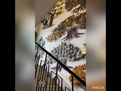 Polished led zingo leaves wall hanging, size: 40 x 26 inches