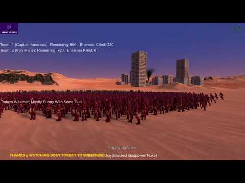 1000 IRON MAN VS 1000 CAPTAIN AMERICA | WHO WILL WIN | ULTIMATE EPIC BATTLE SIMULATOR