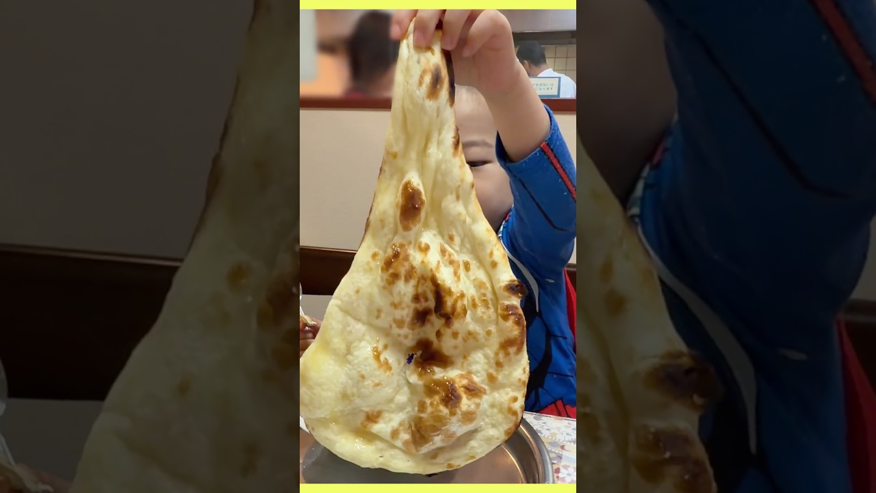【デカいナン】スパイシーなカレーとチーズナンが最高‼️大満足のランチ😋本格インド料理スリョダヤに行ってきました#shortsvideo  #カーローズチャンネル  #鹿児島 #スリョダヤ