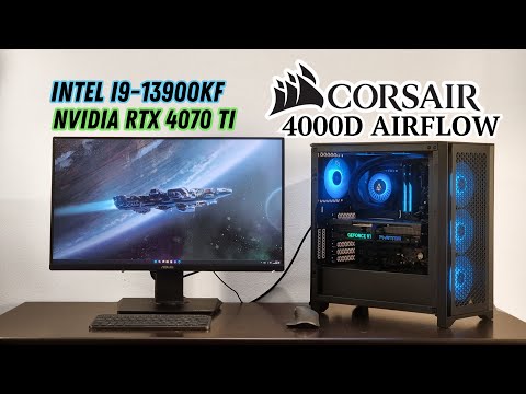 Corsair 4000D Airflow ATX PC Build | Intel Core i9-13900KF & RTX 4070 Ti | 4K Gaming Benchmarks ASMR