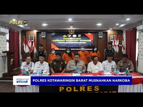 POLRES KOTAWARINGIN BARU MUSNAHKAN RATUSAN GRAM BARANG BUKTI NARKOBA
