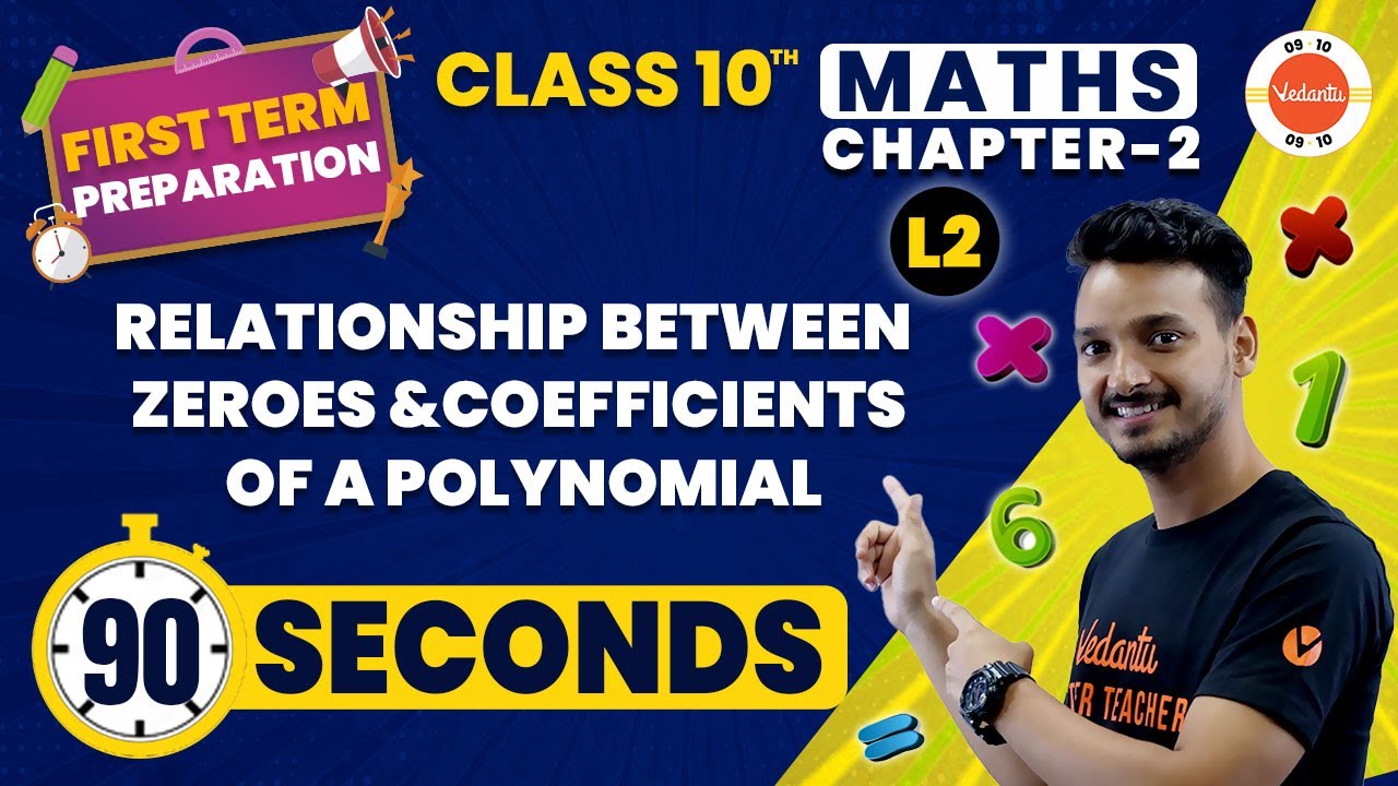 Relationship Between Zeroes and Coefficients of a Polynomial One Shot in 90 Seconds | Class 10 Maths