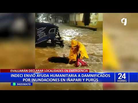 Indeci envía ayuda humanitaria a damnificados por inundaciones en Iñapari y Purús