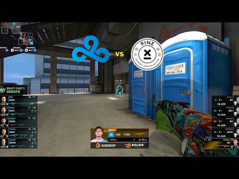 Cloud9 vs 9INE - BEST MOMENTS - Brazy Party 2023 CSGO