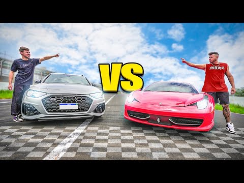 O DIA QUE EU FUI HUMILHADO NO RACHA ENTRE A FERRARI VS RS4