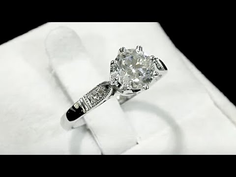 1.25 ct Diamond and Platinum Solitaire Ring - Vintage and Contemporary - AC Silver A5409