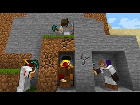 3 Caçadores vs Speedrunner sem mods no Minecraft