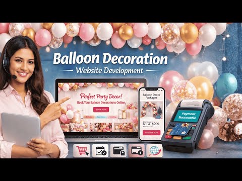 Balloon Decoration Website with Online Booking — website by 24siteshop