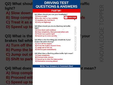 Driving Test Questions and Answers
