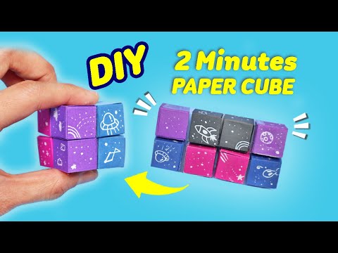 How to Make a Space Infinity Cube with Paper ( Easy Origami a Paper Cube in 2 Minutes ONLY!)
