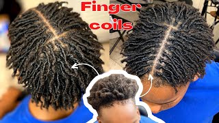 Tutorial on How to do finger coils on short natural 4c men hair|🔥💦🔥