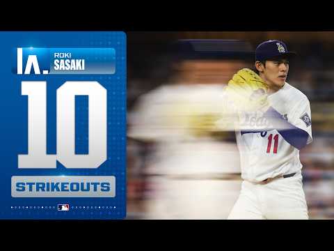 사사키 로키가 LA 다저스에서 개인 최다인 삼진 10개를 기록했습니다! | MLB 하이라이트