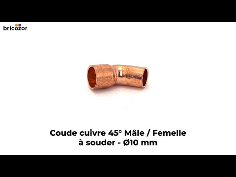 Coude cuivre 45° mâle / femelle à souder BRICOZOR