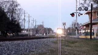 preview picture of video 'AMTRAK CRESCENT P42'S 65 AND 66 AT SLIDELL 2/2009'