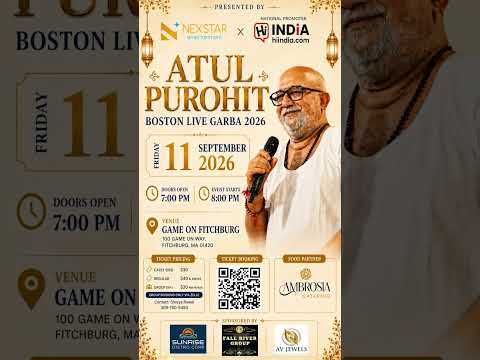 Shri Atul Purohit LIVE in Boston 2026 | Biggest Garba Night | Sept 11 | Book Now!