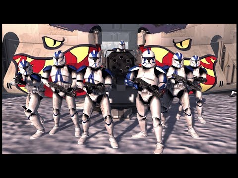 Clones Blockade Bunker with Gunships! - Men of War: Star Wars Mod Battle Simulator