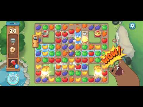 [Gameplay] We Bare Bears Match3 - Level 66 (No Boosters)