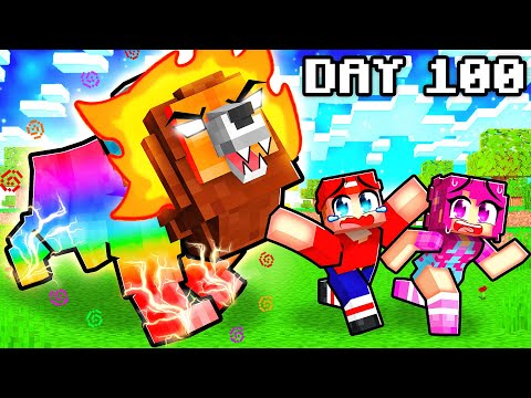 Surviving 999 Years as an ELEMENTAL LION in Minecraft!