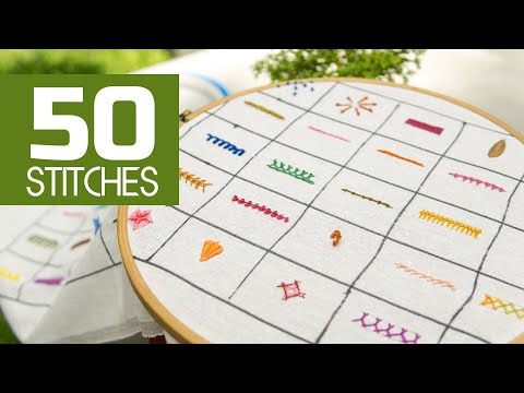 50 Hand Embroidery Stitches: Beginners Tutorials by HandiWorks