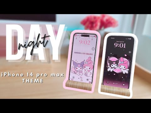 IOS theme DAY & NIGHT automatic transition (KUROMI and MY MELODY iphone theme)