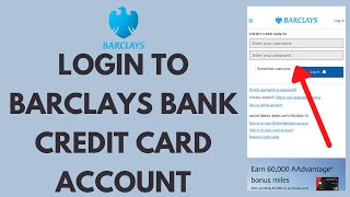 Barclays Credit Card Login | How To Login Barclays Credit Card Account | Barclaycard Sign In