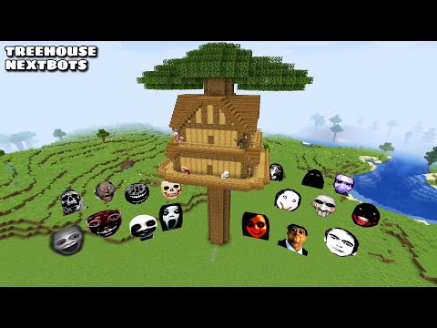 SURVIVAL TREE HOUSE PART 4 WITH 100 NEXTBOTS in Minecraft - Gameplay - Coffin Meme
