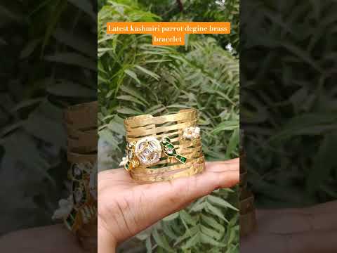 Elegant Kundan Parrot Brass Gold Cuff Bracelet For Woman And Girls.