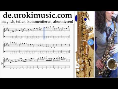 Saxophonunterricht (Alt) Shakira - Waka Waka Noten Lernen Teil#1 um-995