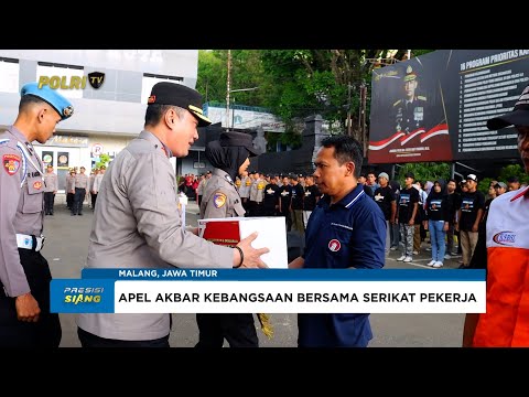 KAPOLRESTA MALANG PIMPIN APEL KEBANGSAAN DAN DEKLARASI SERIKAT PEKERJA DUKUNG STABILITAS KAMTIBMAS