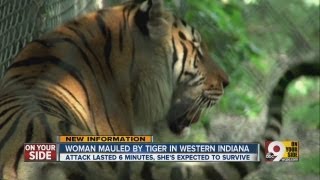 Indiana woman mauled by tiger at exotic animal refuge.