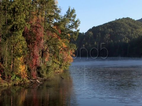 Morning Mist On Mountain Lake. Stock Footage