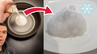 Try This To Create Snow From Home Using Salt &amp; Sugar - I Was SHOCKED..🥷