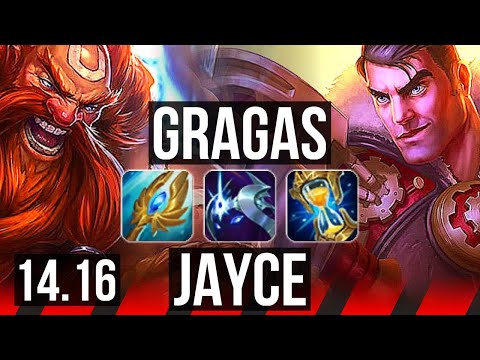 GRAGAS vs JAYCE (TOP) | Rank 5 Gragas, 13/3/10, Legendary, Rank 23 | EUW Challenger | 14.16