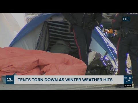 Tents torn down as winter weather hits