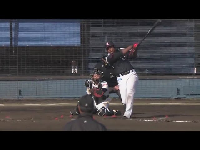 【みやざきベースボールゲームズ】開幕一軍へ!! マリーンズ・ペゲーロが左中間へ勝ち越しアーチ!! 2018/2/27 H-M