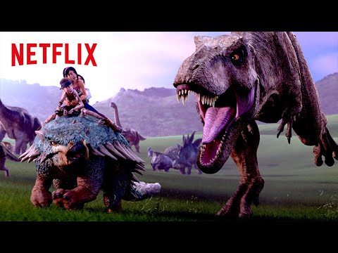 DINO STAMPEDE! | Jurassic World Camp Cretaceous | Netflix Family