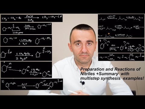Preparation and reactions of Nitriles (2min) + Summary with multistep synthesis👌! #35