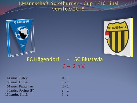 1.Mannschaft 1/16 Final SO-Cup FC Hägendorf - SC Blustavia