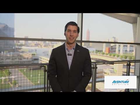 Stefan Harrington at Aventure's VIP event at Mercedes-Benz Stadium during MRO Americas 2023