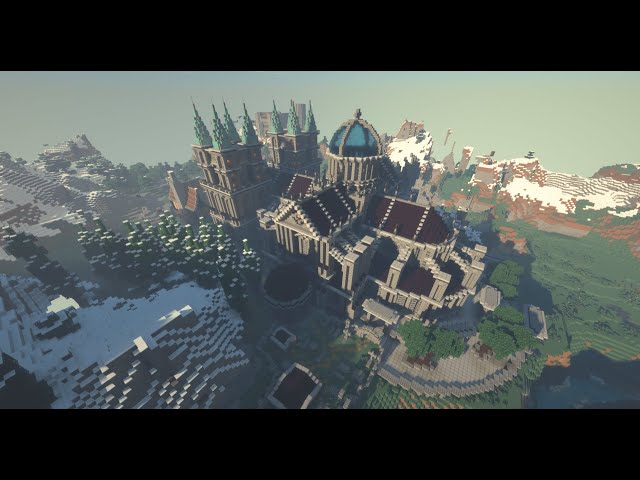 Medieval Cathedral and grounds Minecraft Map