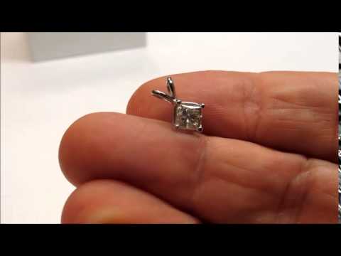 1 00ct Princess Cut Diamond Pendant L343