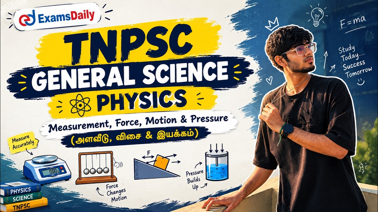 TNPSC - GENERAL SCIENCE - PHYSICS- Measurement, Force, Motion & Pressure (அளவீடு, விசை & இயக்கம் )